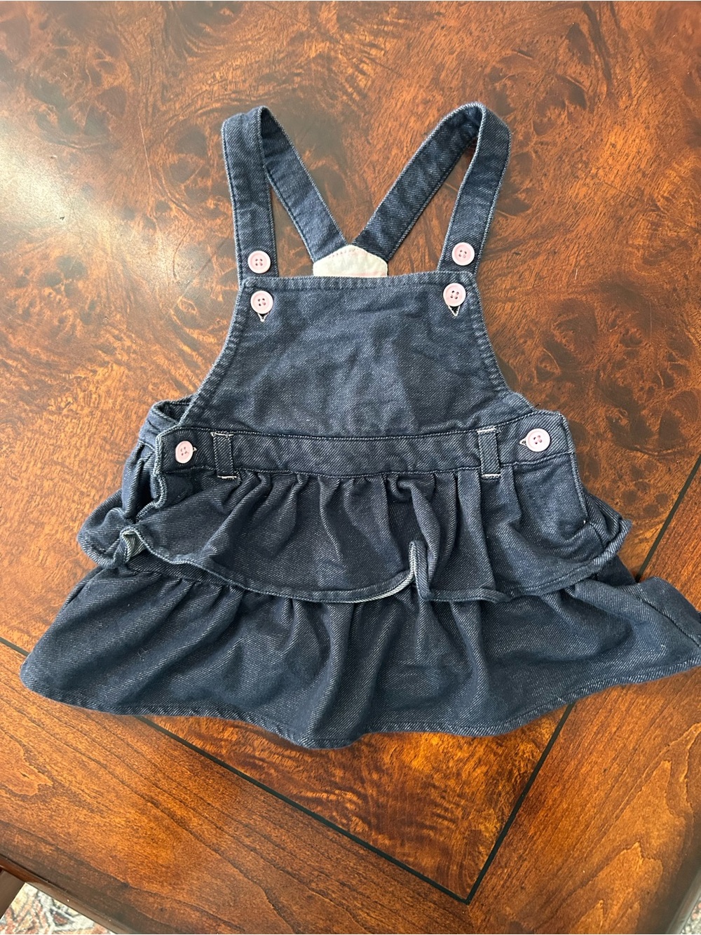 Health-tex baby girl 18 m overall jumper dress tiered ruffle skirt